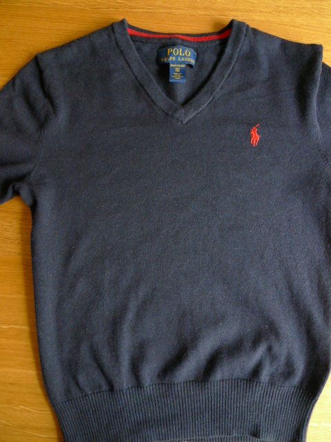 Wspaniały granatowy sweter chłopięcy Ralph Lauren