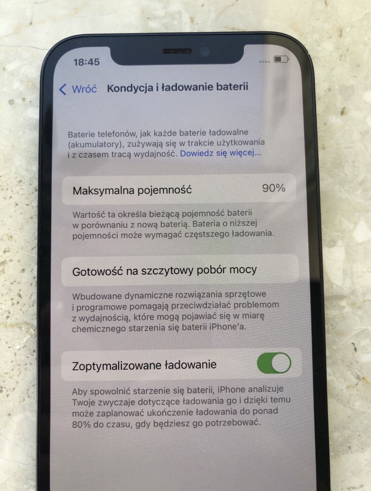 Iphone 12 128 GB kondycja baterii 90%