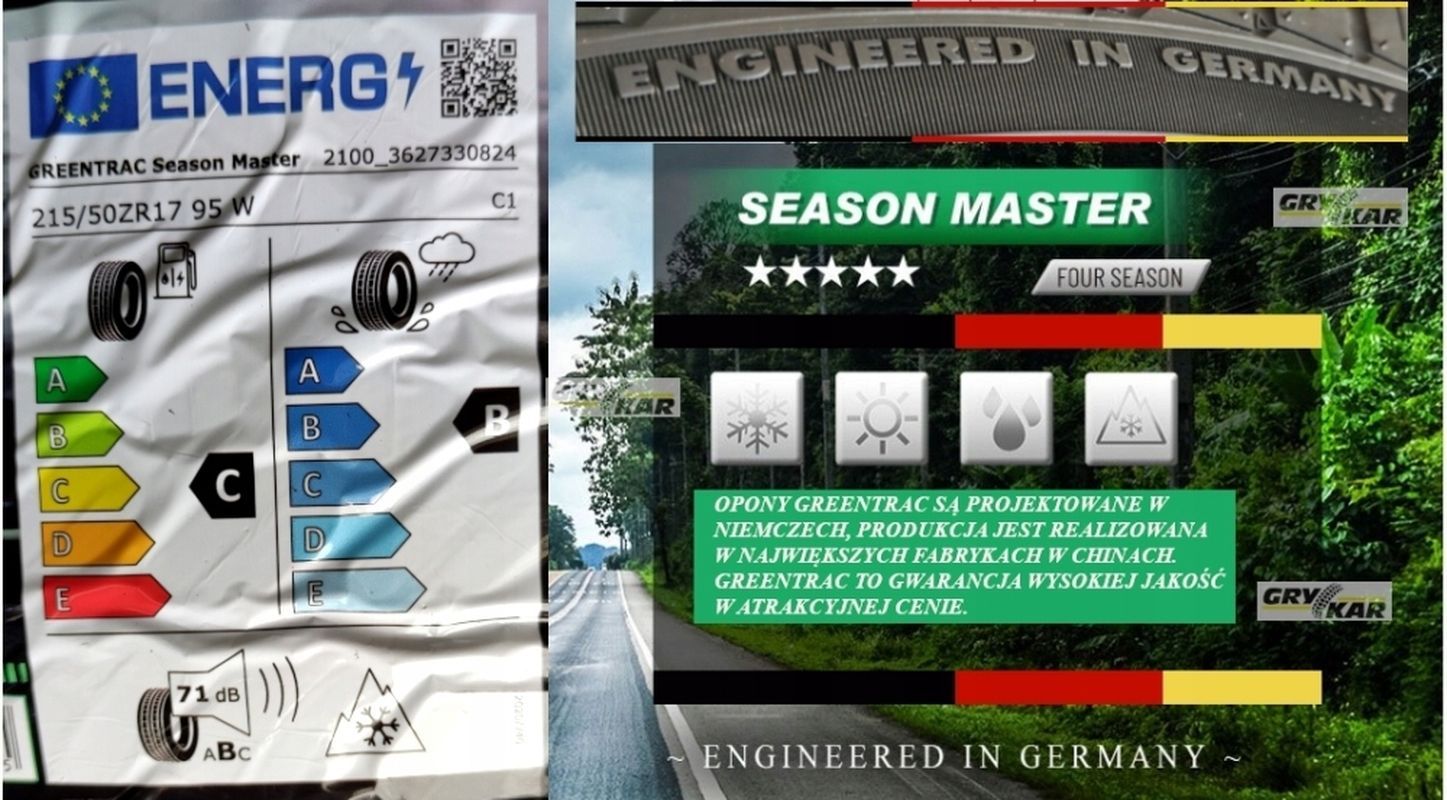 Opony 215/50r17 Greentrac Season Master 4szt. 2025r C/B/71dB 3 lata gw