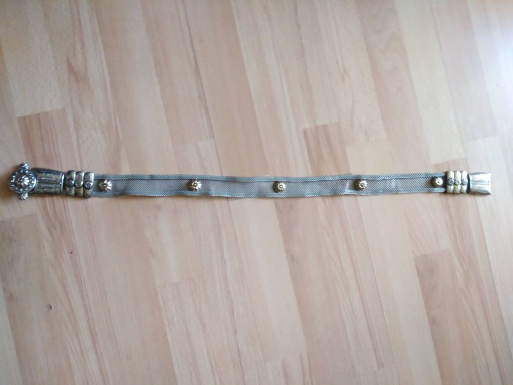 Pasek ozdobny metalowy, kolor srebrny
