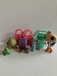Littlest Pet Shop zestaw zakupowy / kameleon / struś