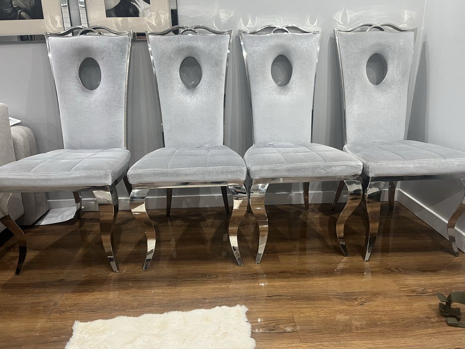 Krzesła Glamour Luxury Silver
