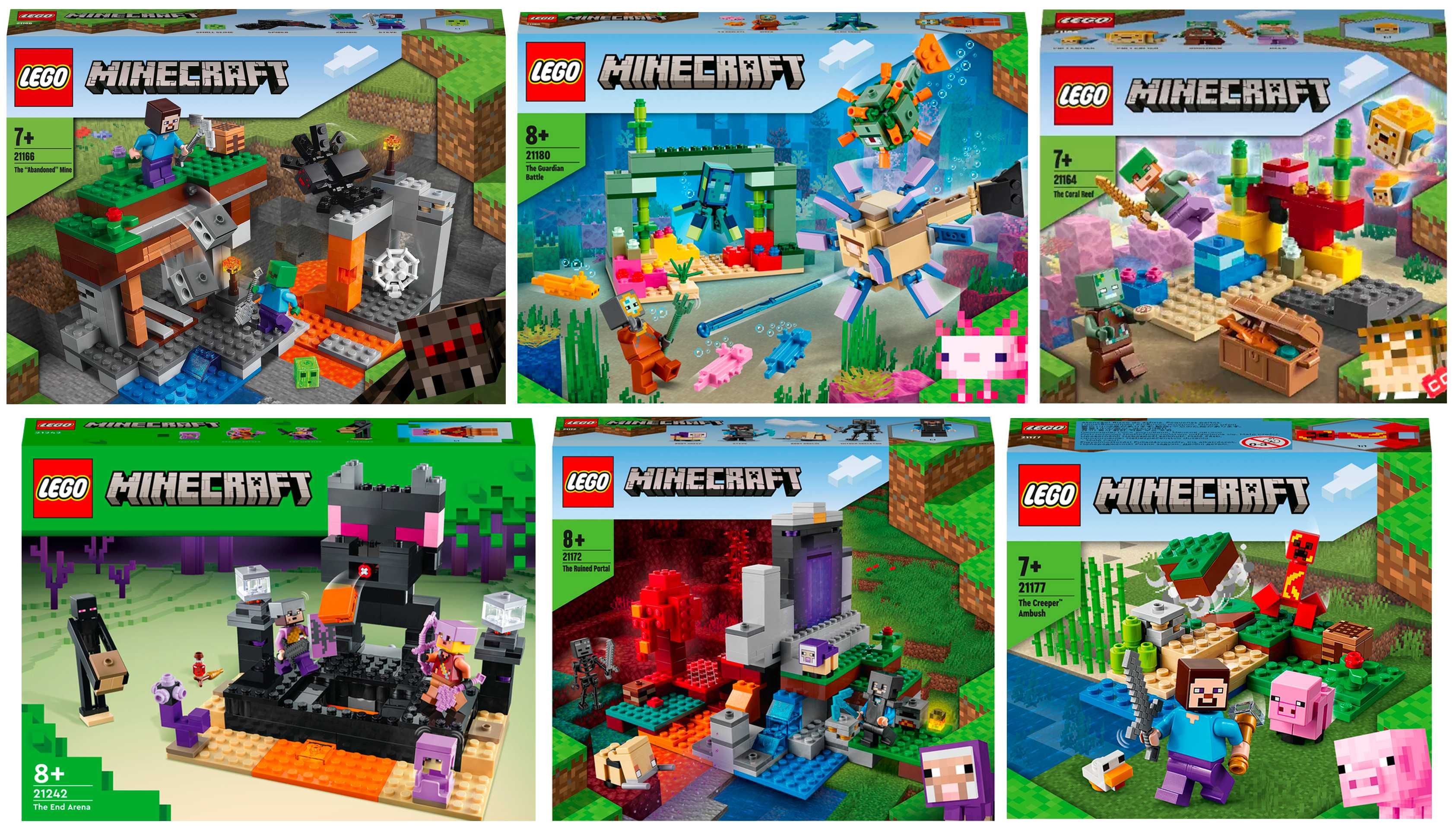 Продам 6 різних наборів LEGO Minecraft (Ціна за все)