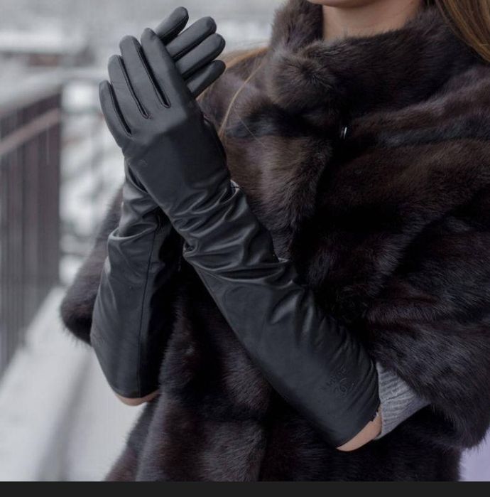 Нові кожані довгі жіночі перчатки Dior