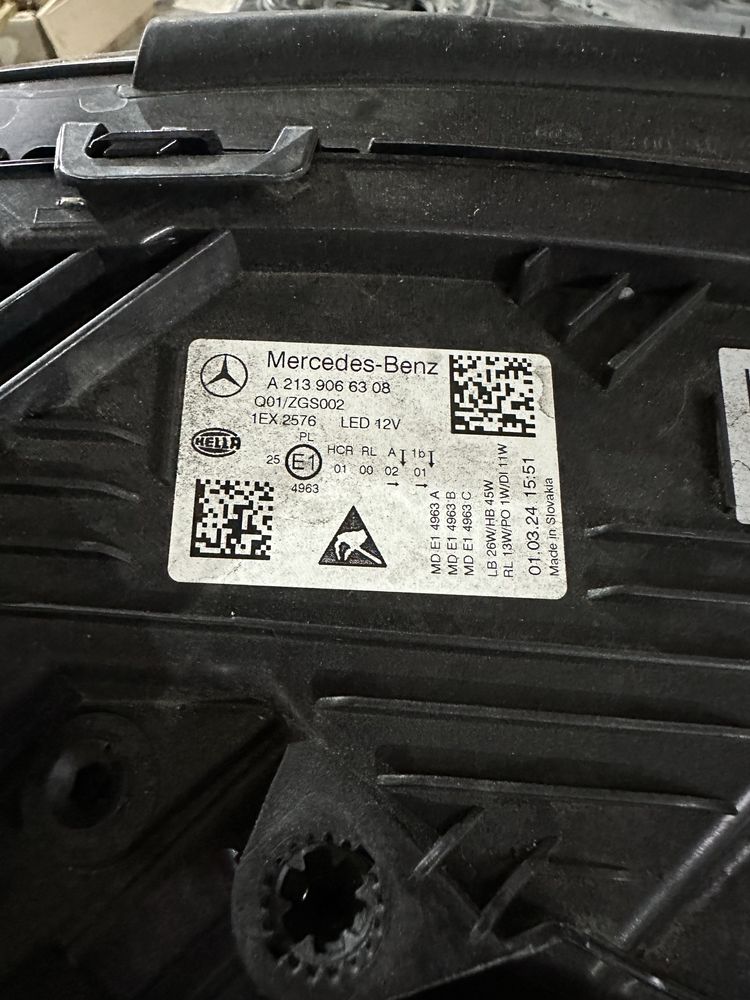 Передні Фари Оптика оригінал на Мерседес W213 238 Рестайлінг Multibeam