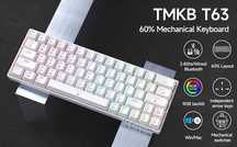 Klawiatura mechaniczna gamingowa TMKB T63 Bluetooth Switch BLUE biała