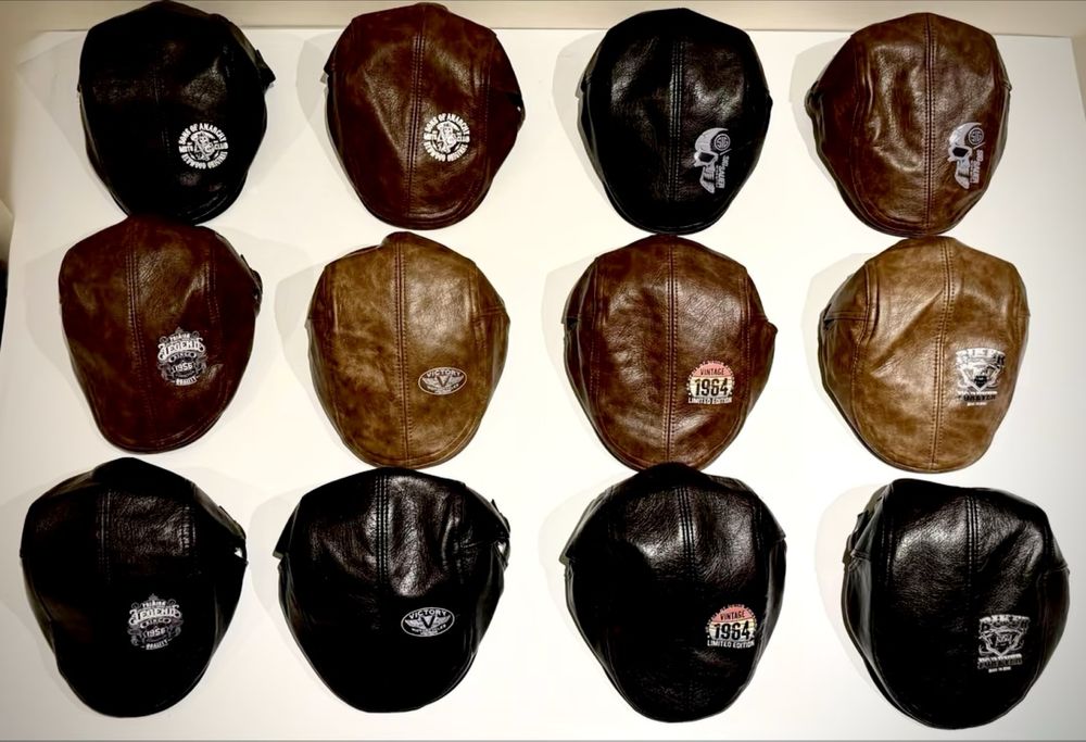 Kaszkiet męski skórzany różne wzory