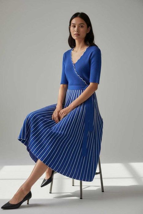 Платье в рубчик демисезонное Nina Leonard, р. М