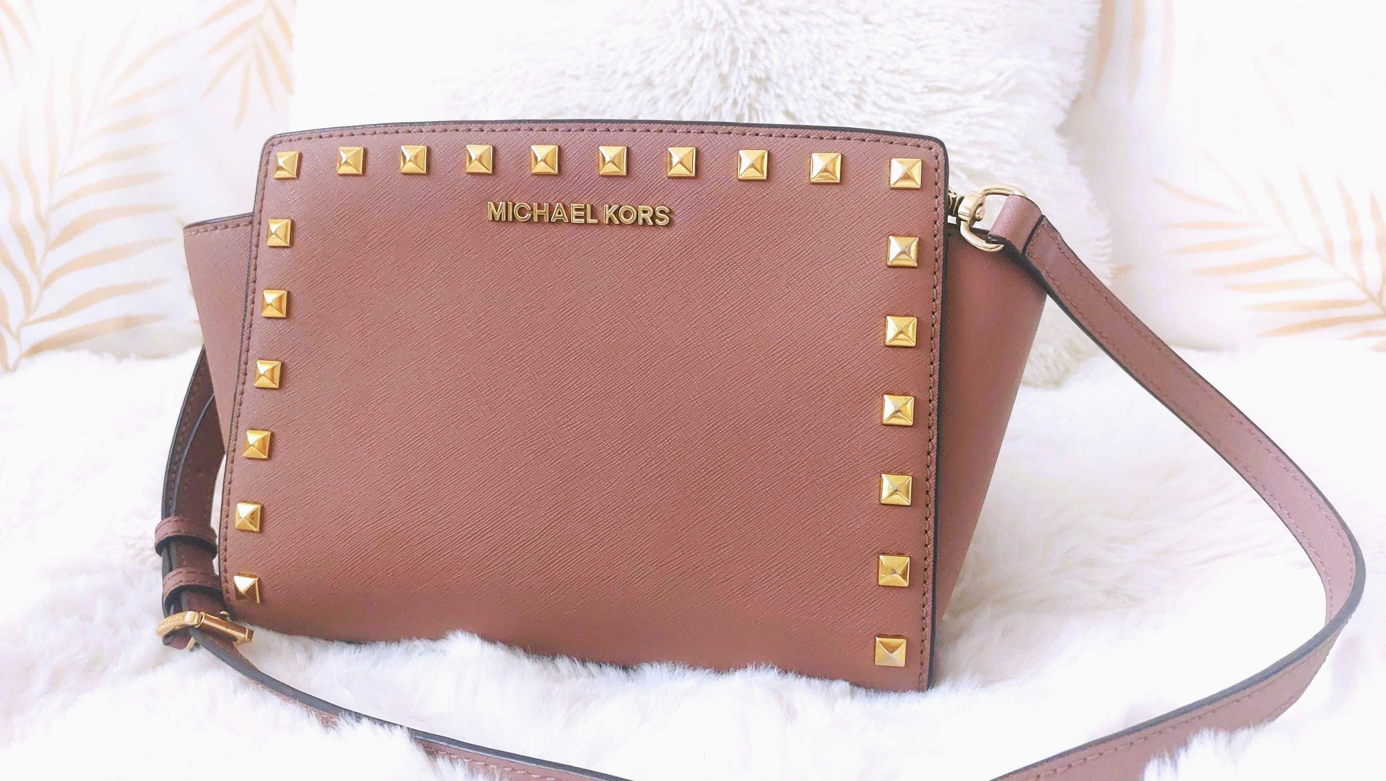 Michael Kors "Selma" Medium Dusty Pink torba listonoszka jak nowa!
