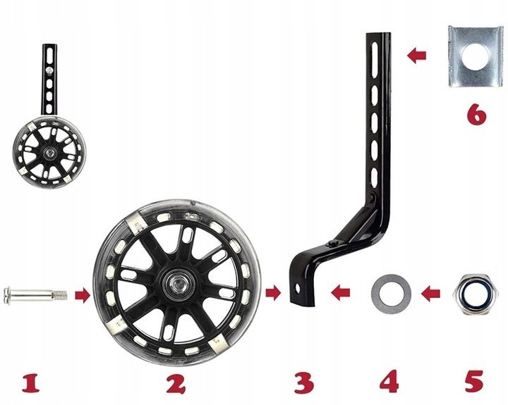Kółka podporowe boczne do roweru 12-20 z LED uni kolorowe świecące