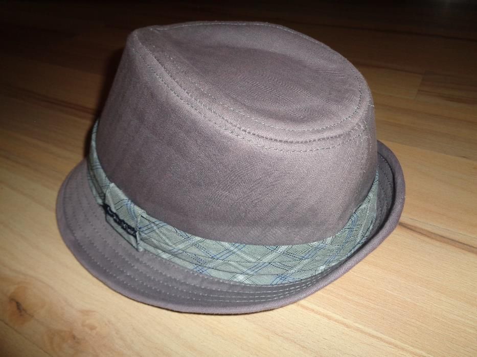 okazja CALVIN KLEIN modny szary oryginalny kapelusz Fedora j. nowy S/M