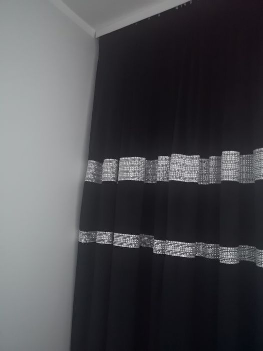 Zasłony welvet czarne aksamit grube cyrkonie glamour 140/270  2szt.