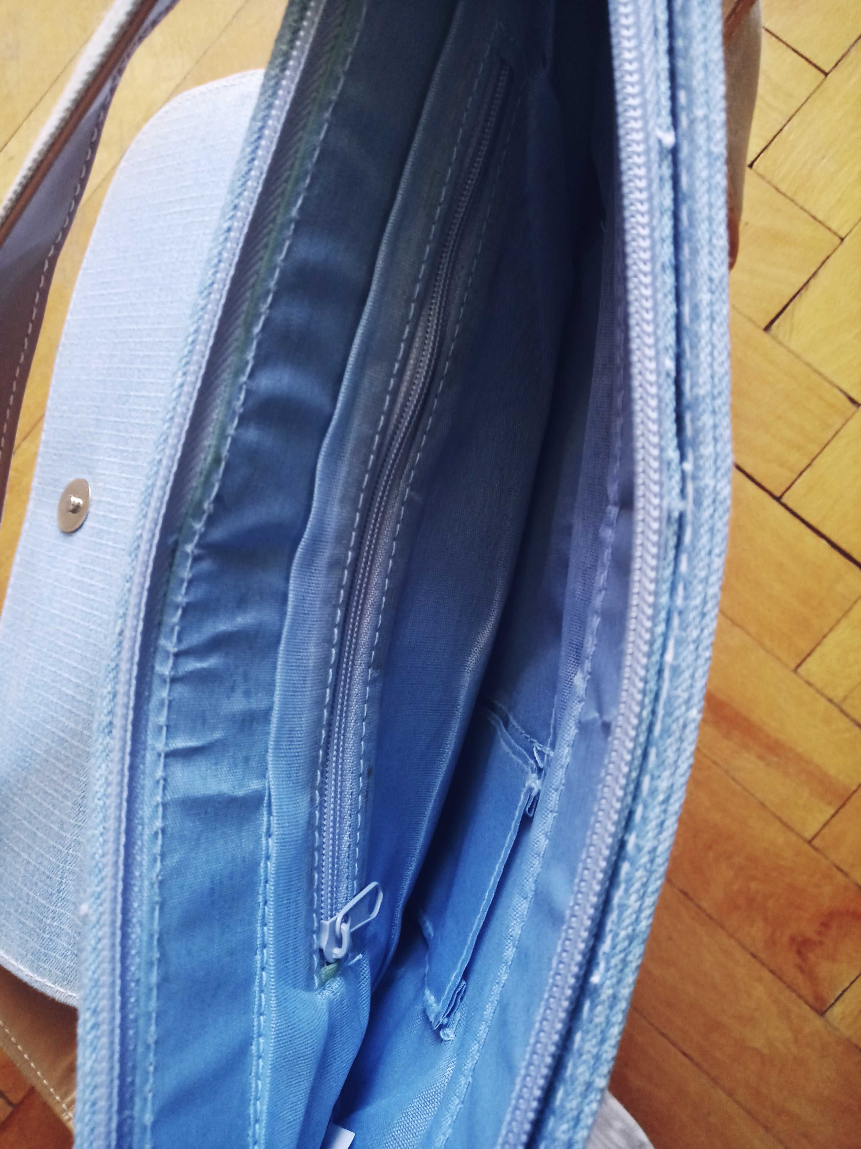 Torba listonoszka, denim, nowa