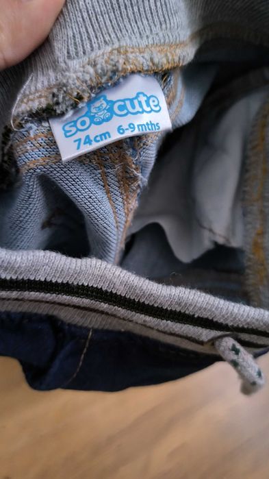 Miękkie jeansy niemowlęce na gumce rozmiar 74
