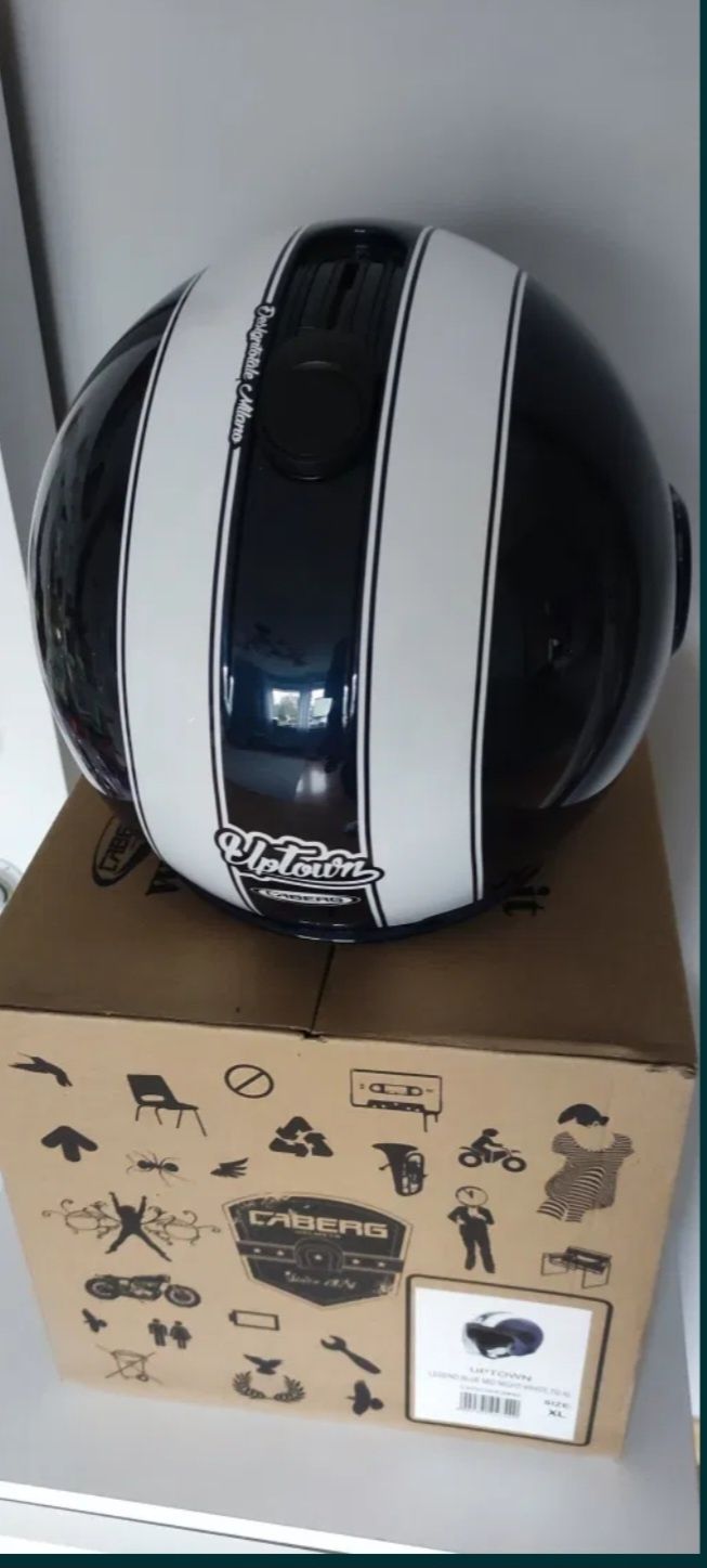 NOWY Kask motocyklowy/ na skuter Caberg Uptown Rozmiar XL granat/biały