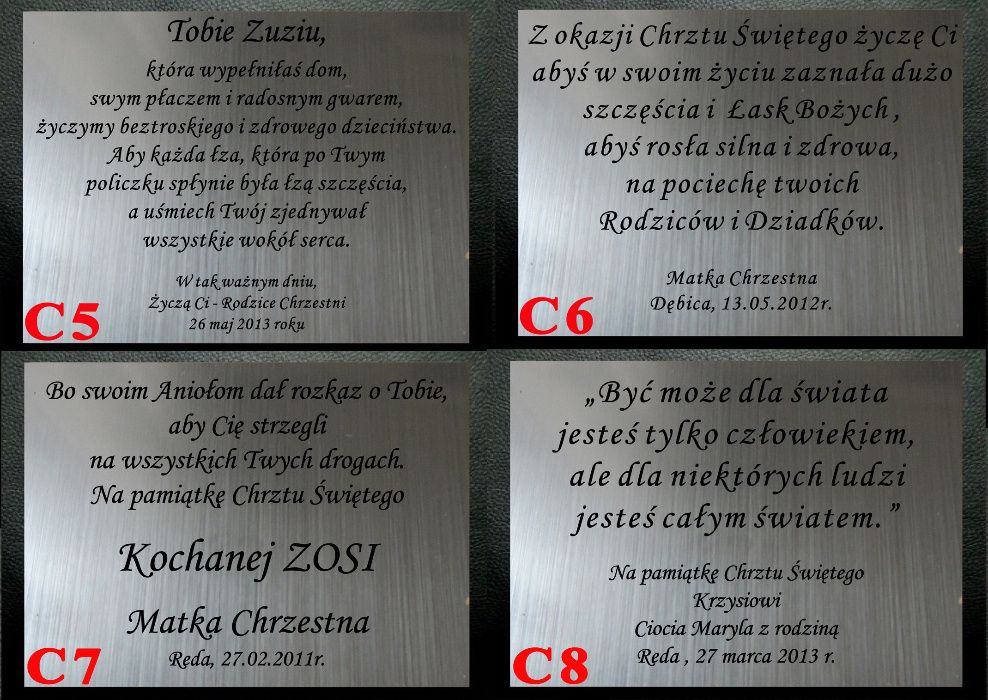 Obraz dla DZIEWCZYNKI z dedykacją (grawer) na KOMUNIĘ - CHRZCINY A2-D1
