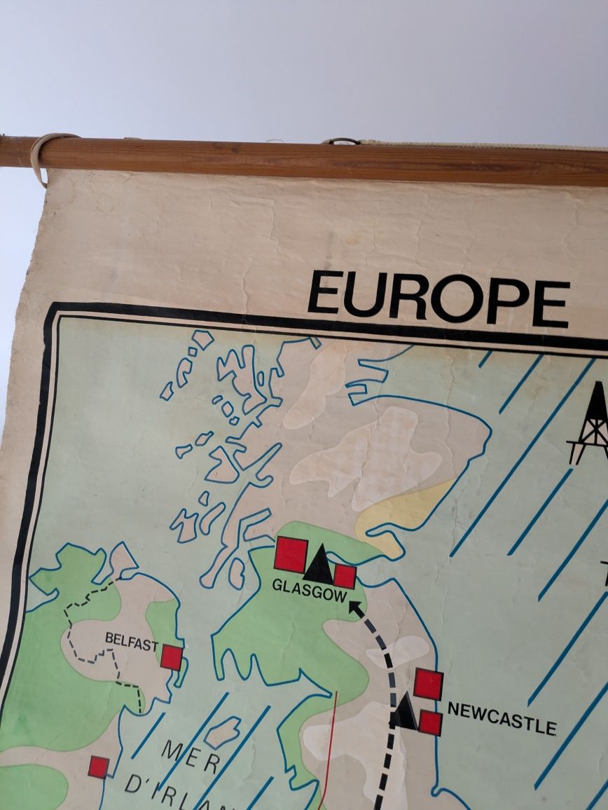 Retro duża stara mapa Europy