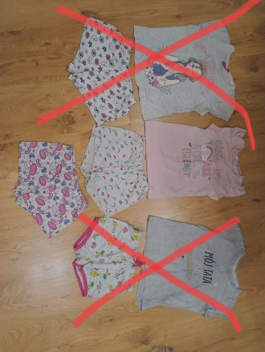 Piżama 98 104 dla dziewczynki z krótkim rękawem