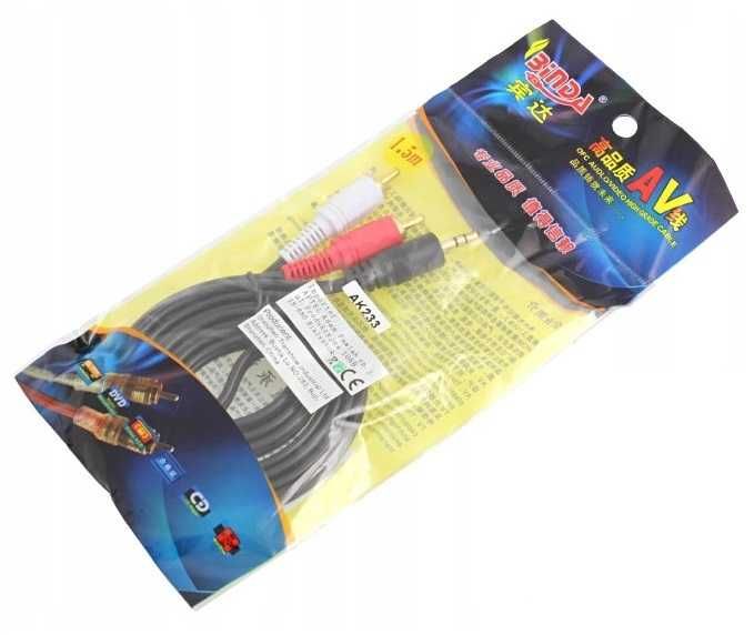 Kabel Jack 3,5mm-2xRCA cinch 1,5m * Video-Play