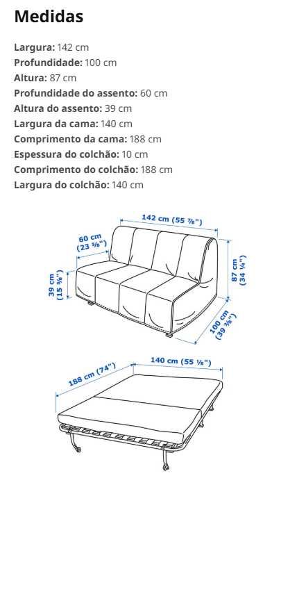 Sofá-cama Ikea de 2 lugares
