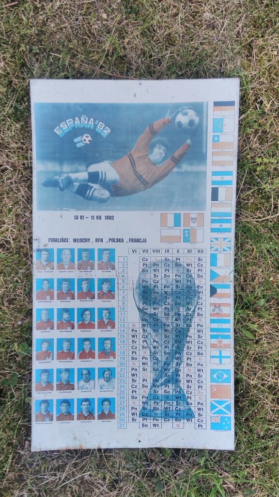 Kalendarz piłkarski 1982 Hiszpania kolekcjonerski 35/70cm