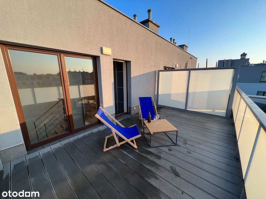 Dwupoziomowy apartament z 3 tarasami, Wilanów