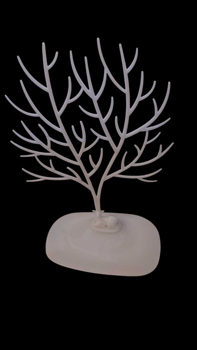 Stojak na biżuterię drzewo, biały, wymiary 25x22 cm