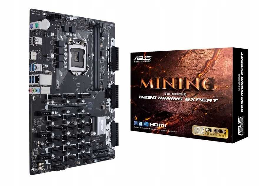 Płyta Główna Asus B250 MINING EXPERT ATX + G3930 + chłodzenie