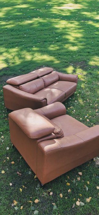 Sofa i fotel ze skóry