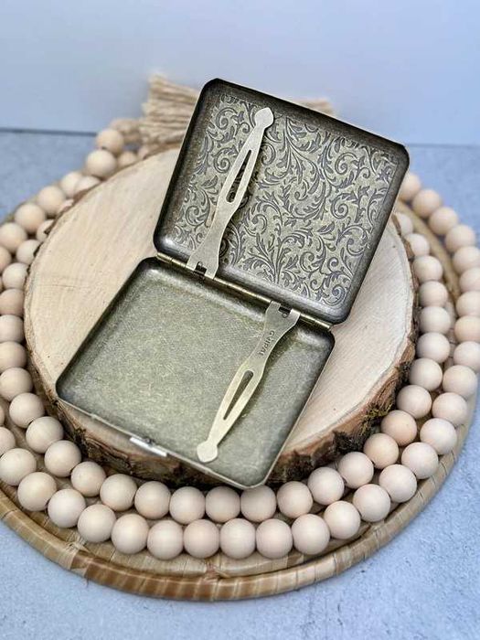 Papierośnica pudełko metalowe Kwiaty upominek gift