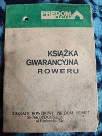 Książka gwarancyjna Romet Roweru Narcyz z 1980 r.
Stan dobry