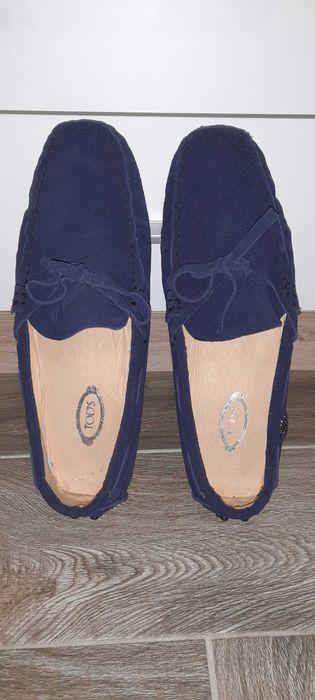 Tod's trzewiki półbuty męskie rozmiar 42 granat skóra natural