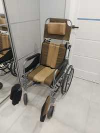 Wózek inwalidzki składany z zagłówkiem regulowany 100kg