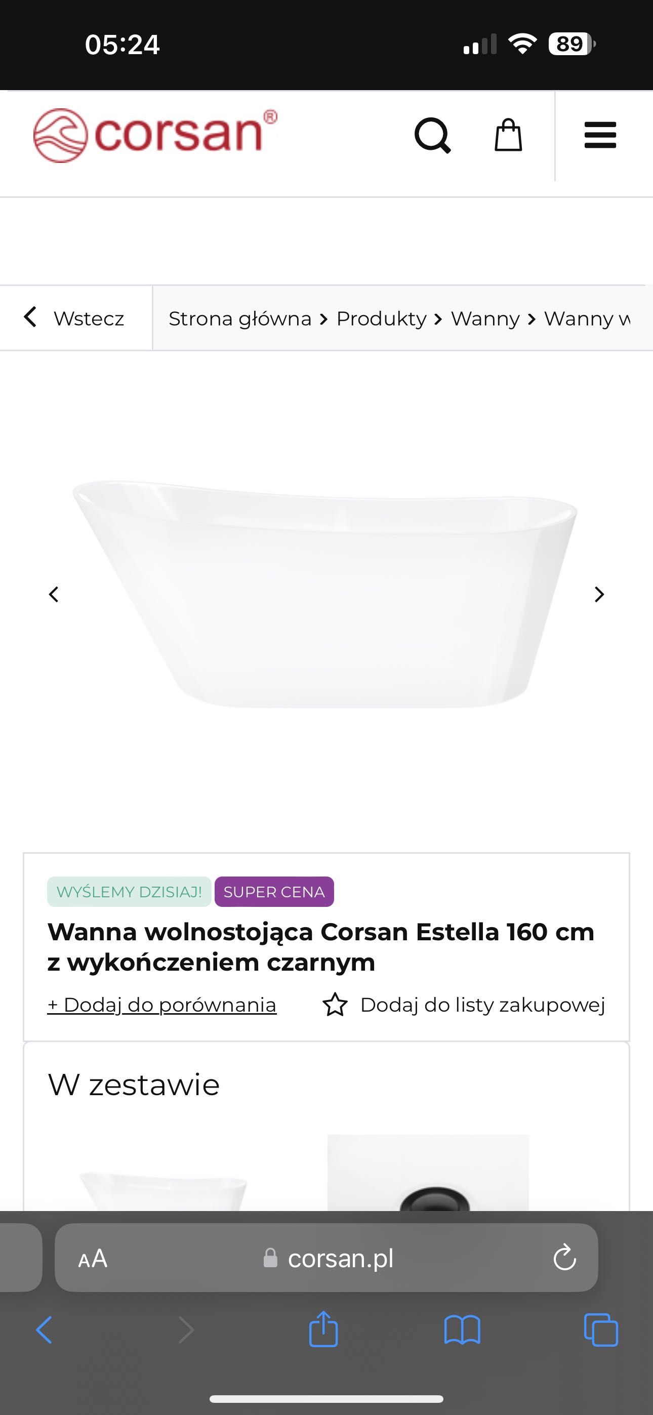 Wanna wolnostojąca