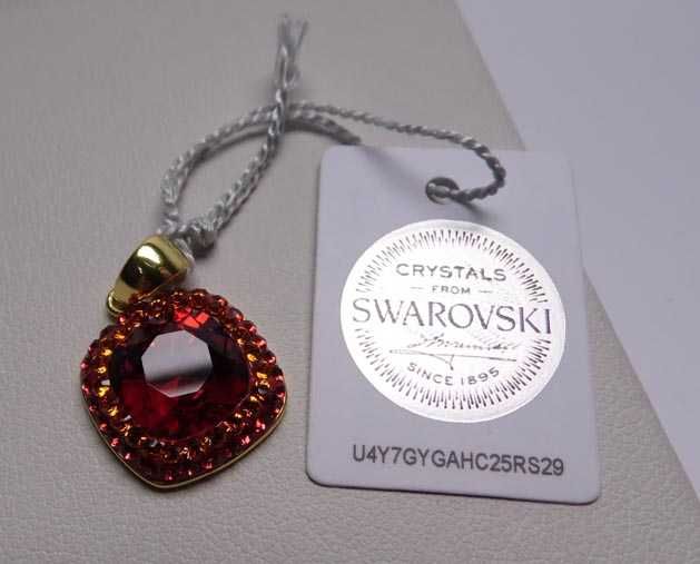 Zawieszka kryształki Swarovski srebro złocone.