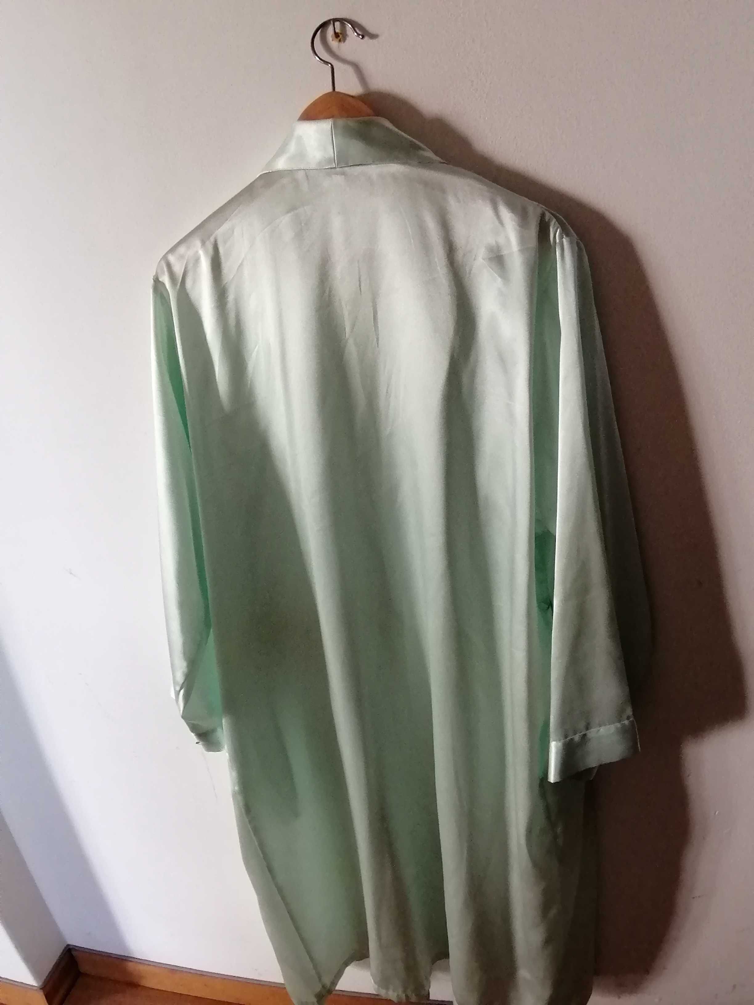 Robe de cetim verde água