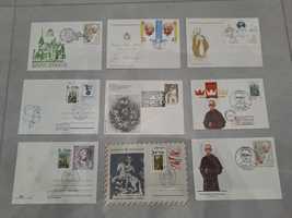 Koperty okolicznościowe Jan Paweł II - 9 szt. ( znaczki + stemple )