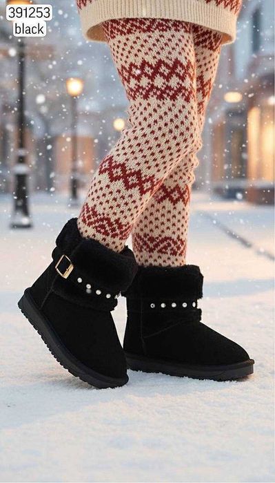 Уггі дитячі підліткові замшеві зимові чорні 31-36