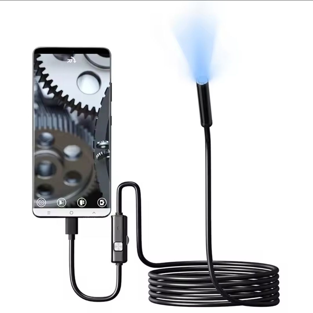 USB Эндоскоп камера для Android и ПК, Type-C, Led подсветка, 2 метра