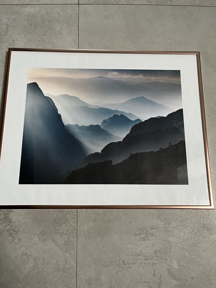 Posterstore ramka miedziana 40x50 +plakat Foggy Mountain View