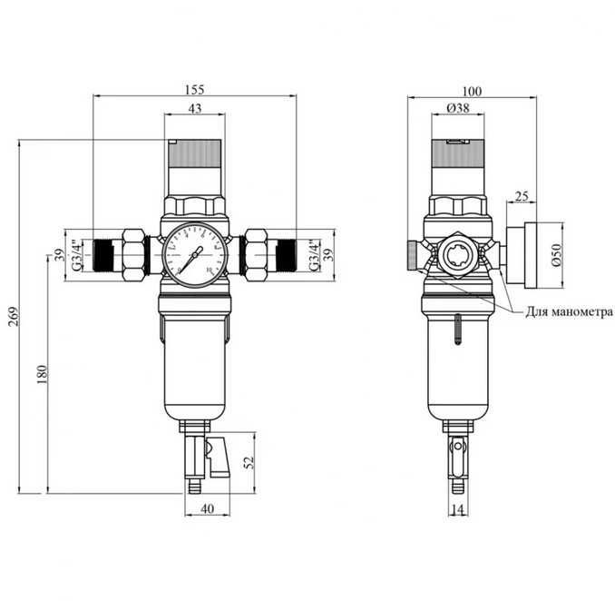 Фільтр самоочисний з редуктором тиску Karro 3/4" KR-8800