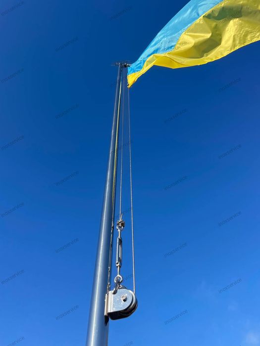 Флагшток з нержавійки 3м 3.5м 4м 4.5м 5м 5.5м
