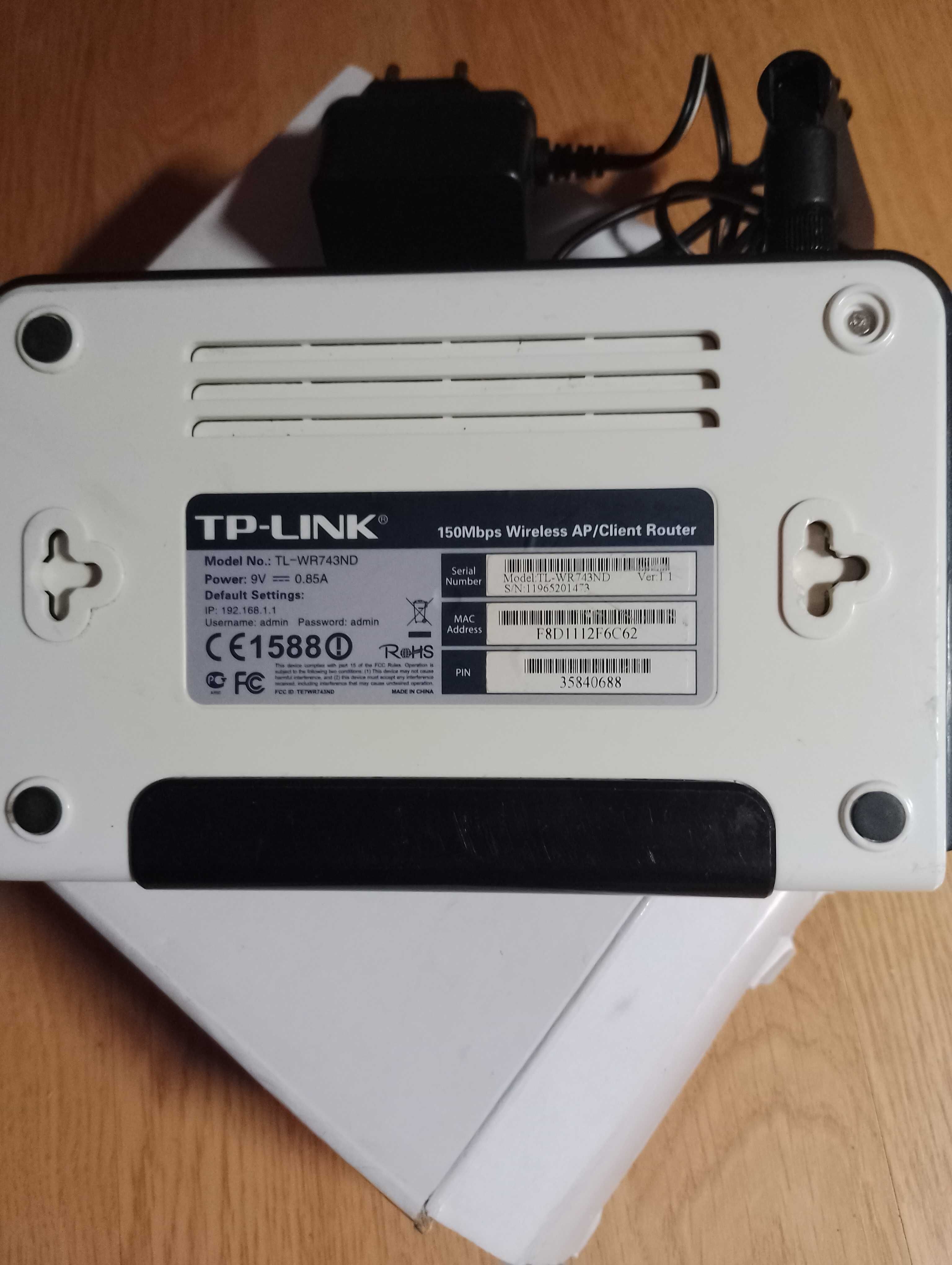 Wi-fi роутер ТР link 843 nd