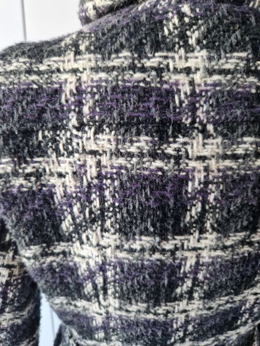 Płaszcz przejściowy w kratę 50% wełna