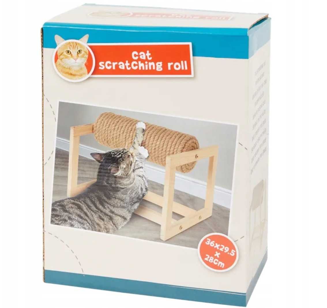 DRAPAK DLA KOTA rolka drewniany ergonomiczna zabawka dla kota