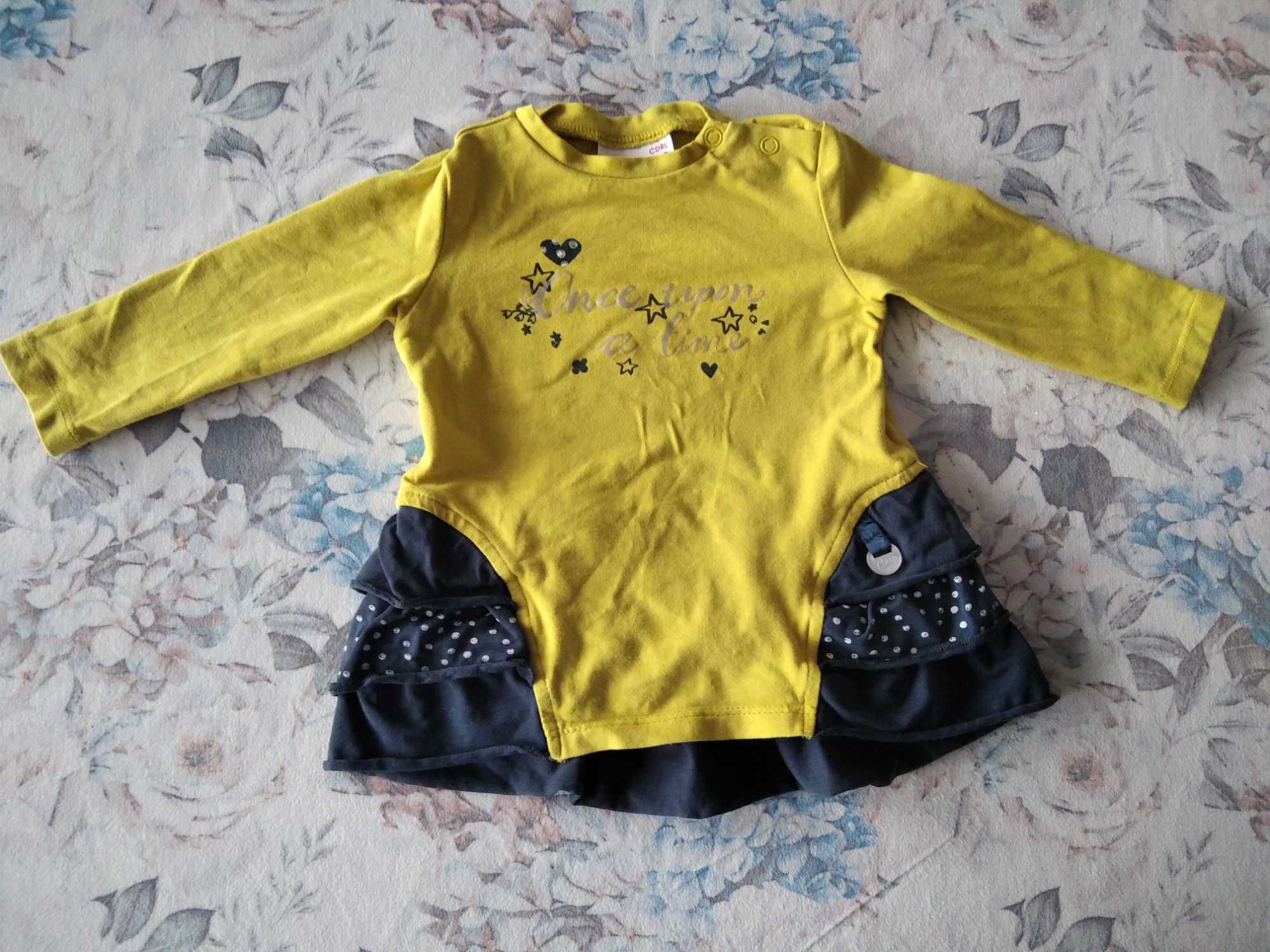 Sukienka niemowlęca limonka neon 68 falbanki