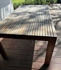 Meble ogrodowe DREWNO eukaliptus - stol i 6 krzesel - do renowacji