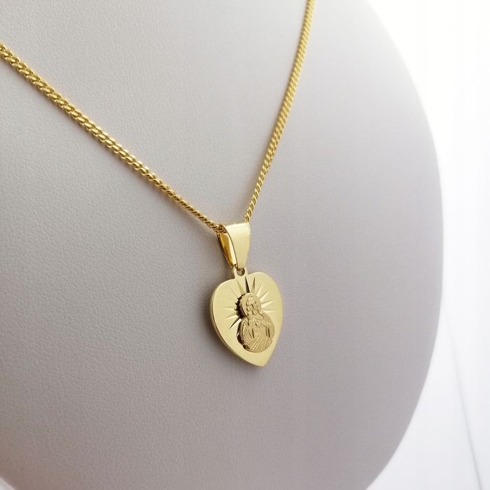 Złoty Łańcuszek Zawieszka Medalik Próba 925 + 585