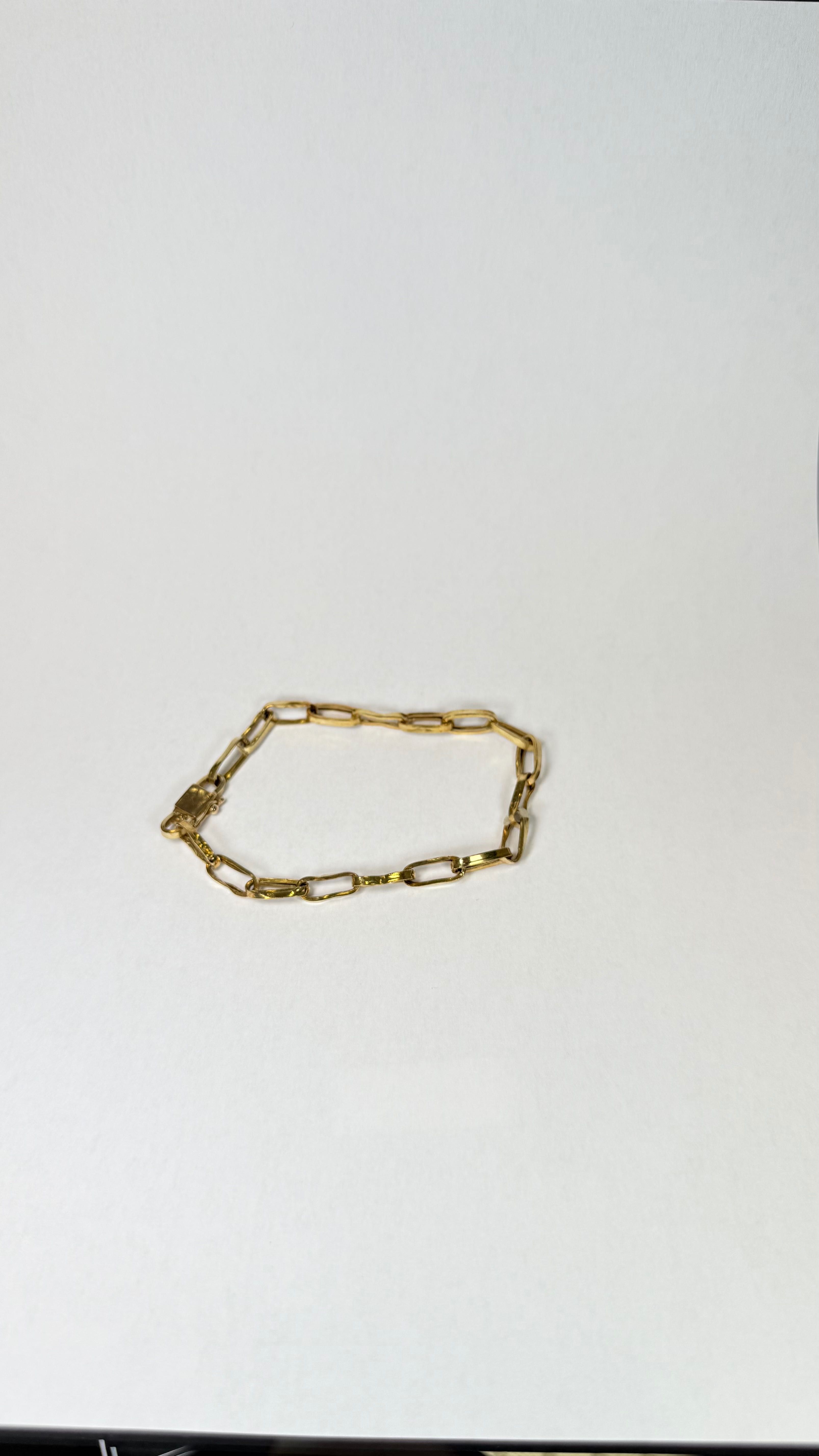 Pulseira de ouro elo oco