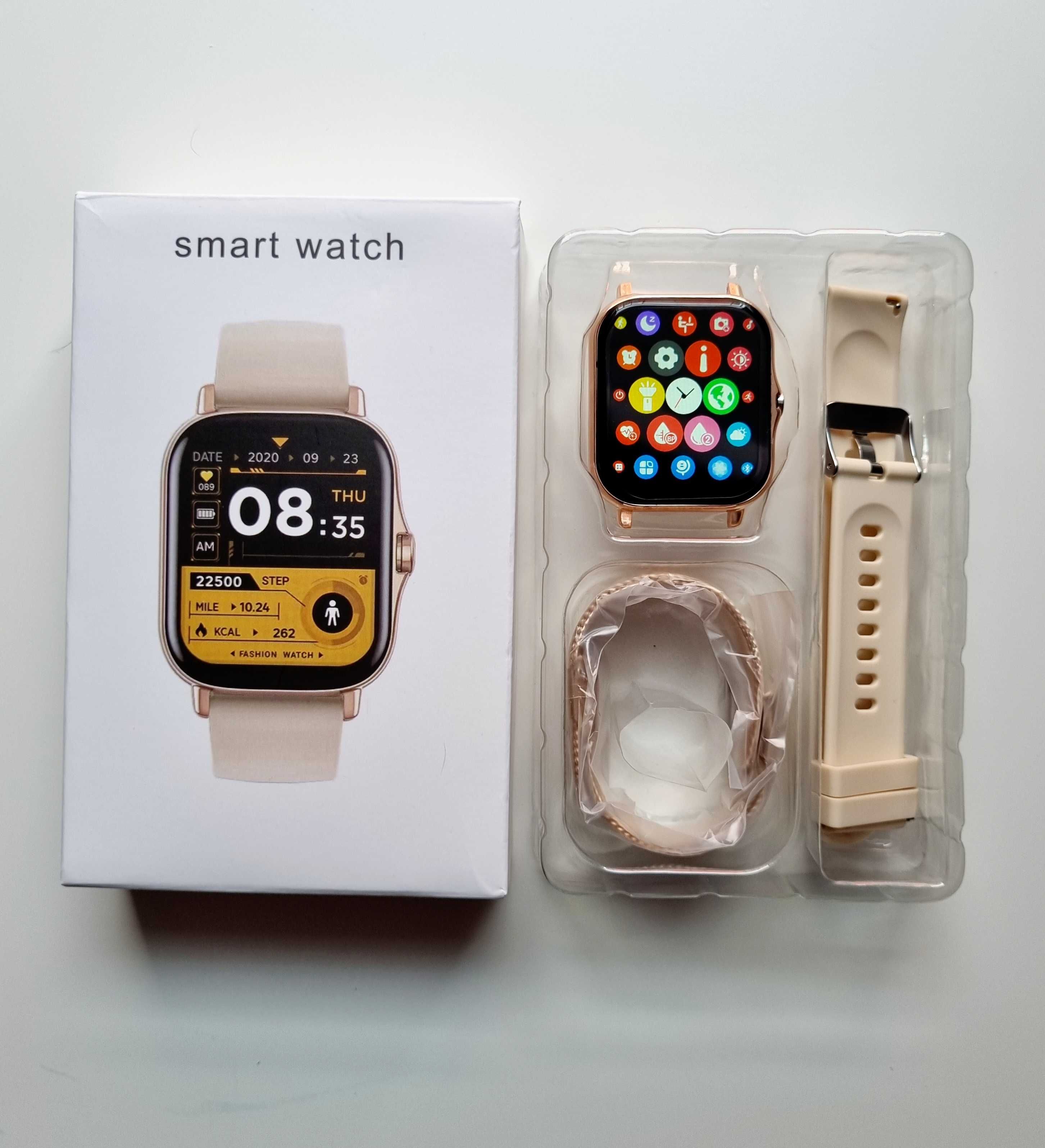 Złoty smartwatch NOWY
